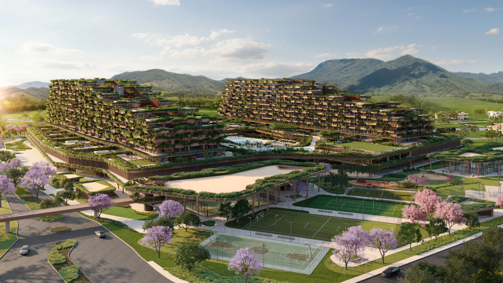 Perspectiva do Terra, edifícios residenciais com jardins verticais no All Resort